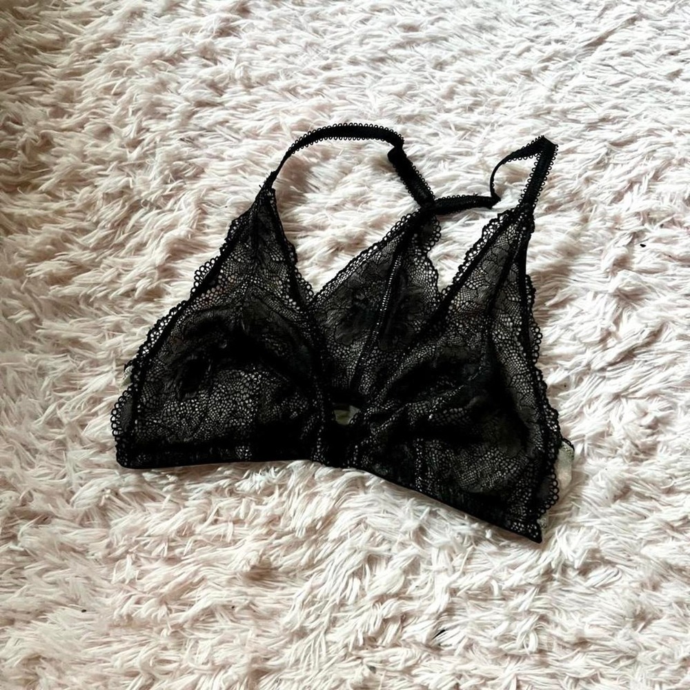 Delicate Whimsygoth Sexy Lace Racerback Bralette Womens M Lingerie Dark Academia